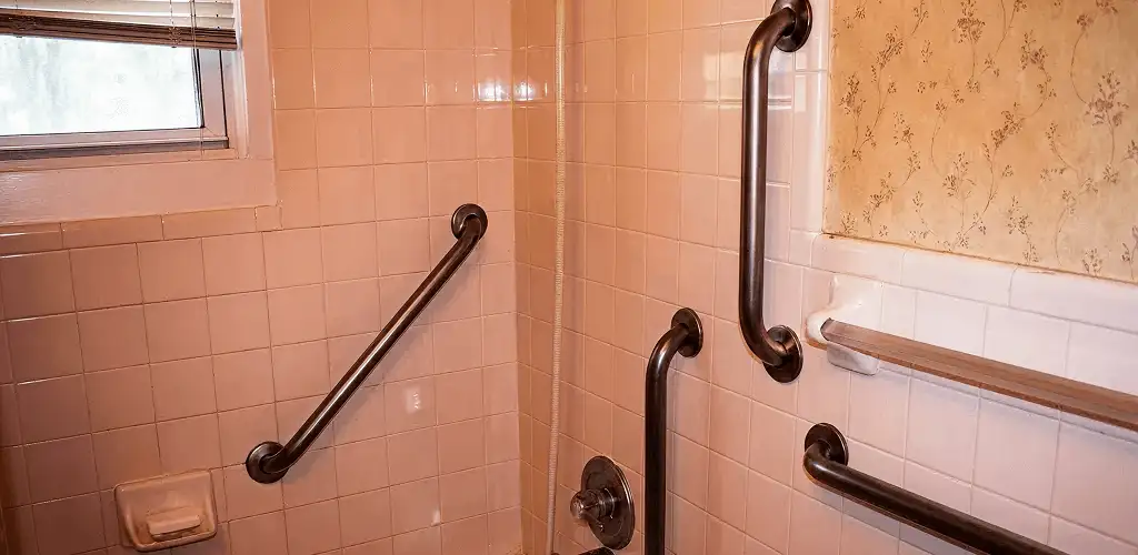Shower grab bar installation for bathroom safety and accessibility in Lincoln, NE