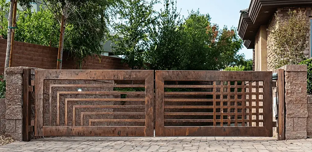 Custom driveway gate installation for a home entrance in Lincoln, NE