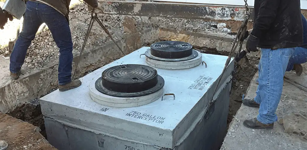 Grease trap installation for a commercial property drainage system in Lincoln, NE