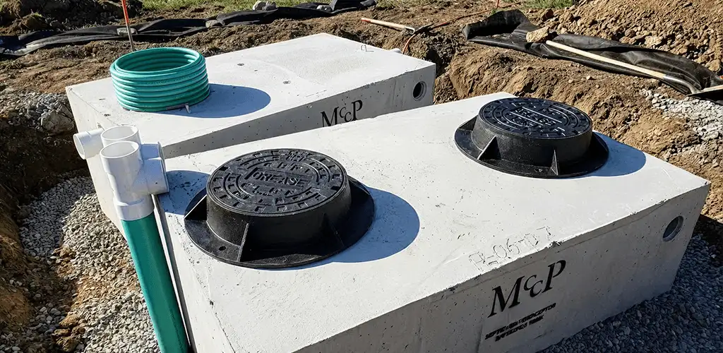 Grease trap installation unit set in place for drainage protection in Lincoln, NE