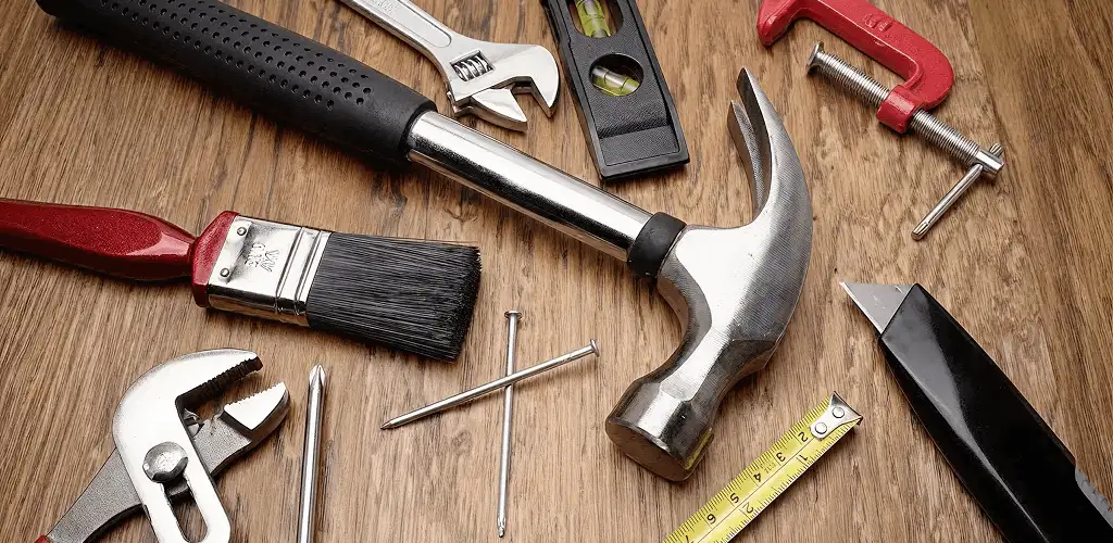 Handyman tools laid out for home repair and maintenance work in Lincoln, NE