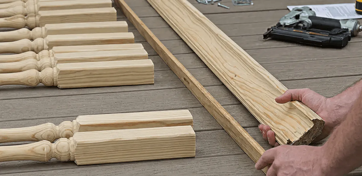 Handrail installation materials and wood components for stair rail work in Lincoln, NE